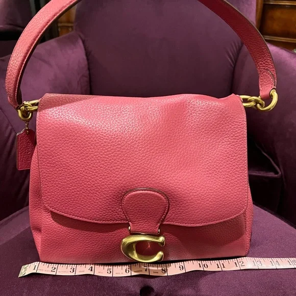 COACH Pebbled Leather Tabby Medium Size - Picture 3 of 13